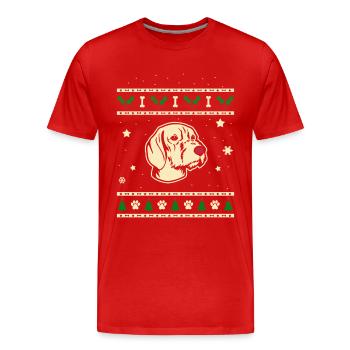 Vizsla Weihnachtsgeschenk - Männer Premium Bio T-Shirt - Rot - Vorne - Damien (186cm)