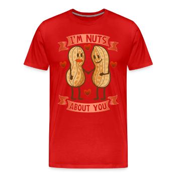 Nuts Nüsse Valentinstag Geschenk Liebe Paare - Männer Premium Bio T-Shirt - Rot - Vorne - Damien (186cm)