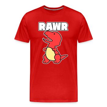 Dinosaure Dino Rawr cadeau vintage animal rouge - T-shirt bio Premium Homme - rouge - Devant - Damien (186cm)