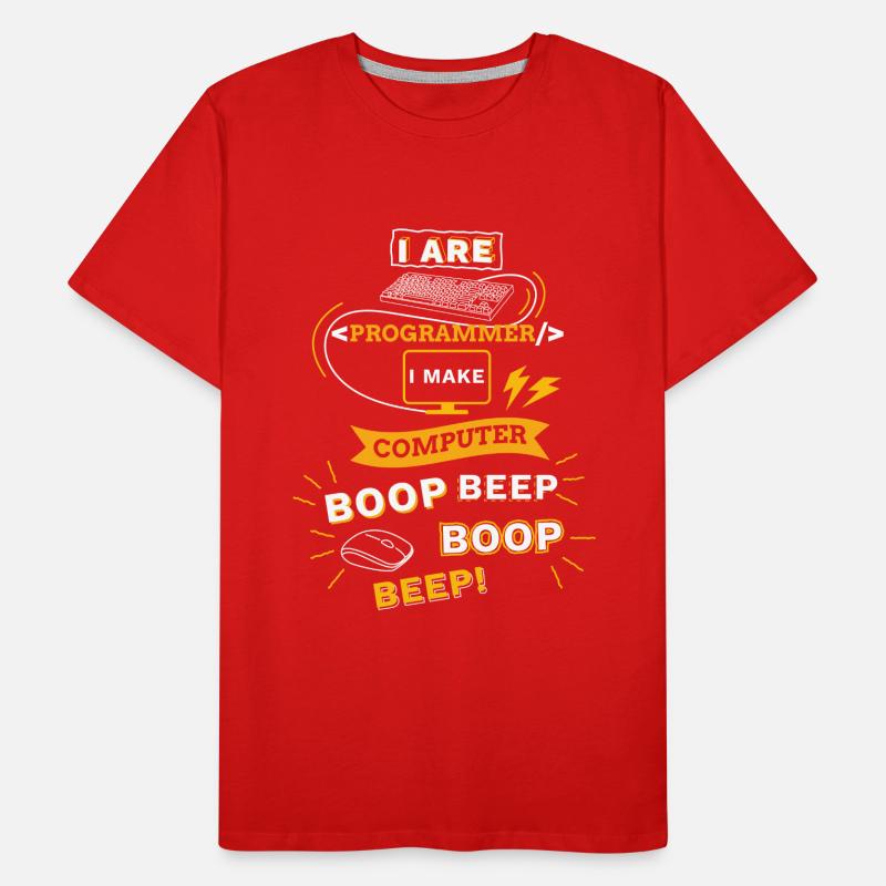 Programmer Tshirt Gift Funny Boop Beep Men's Premium Organic T-Shirt