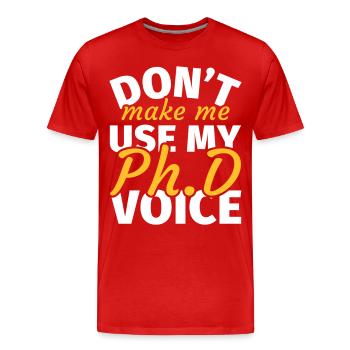 Doktorarbeit Doktorand Promotion Dissertation - Männer Premium Bio T-Shirt - Rot - Vorne - Damien (186cm)