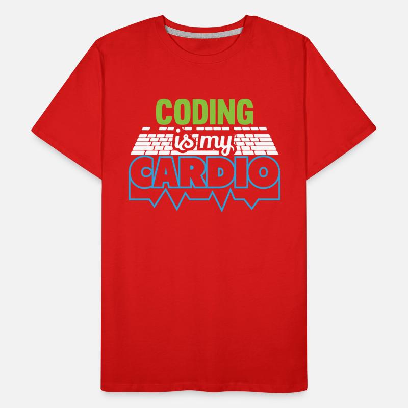 Programmierer Codierung ist mein Cardio Funny Developer Männer Premium Bio T-Shirt