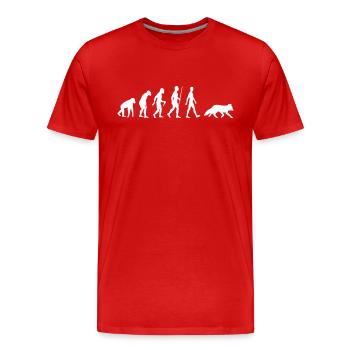 Fuchs Evolution Geschenk Tier Füchsin Rotfuchs - Männer Premium Bio T-Shirt - Rot - Vorne - Damien (186cm)