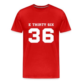 E36 E THIRTY SIX White - Men's Premium Organic T-Shirt - red - Front - Damien (186cm)