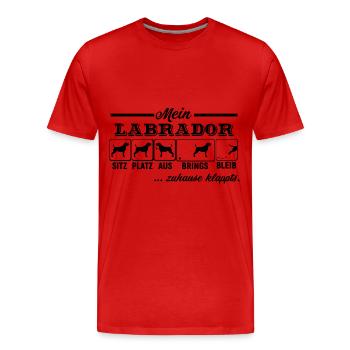 Labrador Retriever - Männer Premium Bio T-Shirt - Rot - Vorne - Damien (186cm)