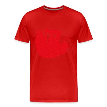 Ours rouge ours doux nature faune nature - T-shirt bio Premium Homme - rouge - Devant - Damien (186cm)