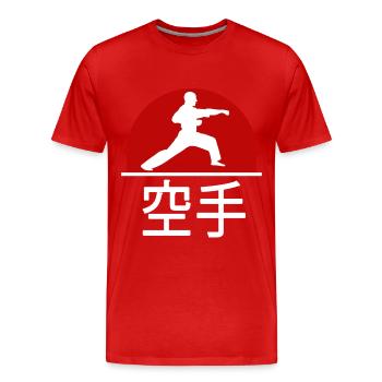 Karaté Arts martiaux japonais Sports de combat Cadeau - T-shirt bio Premium Homme - rouge - Devant - Damien (186cm)