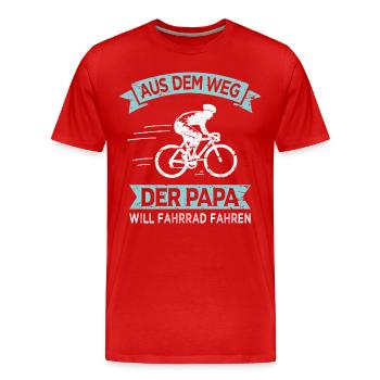 Papa will Fahrrad fahren Vater Radfahrer - Männer Premium Bio T-Shirt - Rot - Vorne - Damien (186cm)