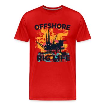 Offshore Rig Life - Männer Premium Bio T-Shirt - Rot - Vorne - Damien (186cm)