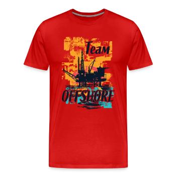 Team Offshore Life - Männer Premium Bio T-Shirt - Rot - Vorne - Damien (186cm)