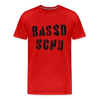 Bassd scho - Franken fränkisch fränggisch Geschenk - Männer Premium Bio T-Shirt - Rot - Vorne - Damien (186cm)