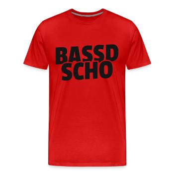 Bassd scho - Franken fränkisch fränggisch Geschenk - Männer Premium Bio T-Shirt - Rot - Vorne - Damien (186cm)