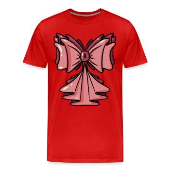 Schleife Rosa Pink - Geschenkschleife Geschenk - Männer Premium Bio T-Shirt - Rot - Vorne - Damien (186cm)