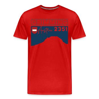 High Grimming Finisher Altitude Hike Dachstein - Men's Premium Organic T-Shirt - red - Front - Damien (186cm)