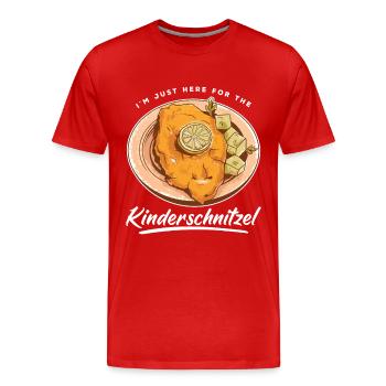 I'm Just Here For The Kinderschnitzel - Männer Premium Bio T-Shirt - Rot - Vorne - Damien (186cm)