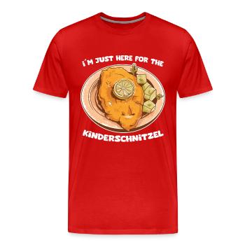 I'm Just Here For The Kinderschnitzel - Männer Premium Bio T-Shirt - Rot - Vorne - Damien (186cm)