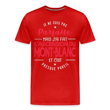 Pas parfaite ascension Mont Blanc femme alpiniste - T-shirt bio Premium Homme - rouge - Devant - Damien (186cm)