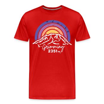 Grimming Steiermark Austria Dachstein Berg Wandern - Männer Premium Bio T-Shirt - Rot - Vorne - Damien (186cm)