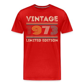 1973 Anniversaire 1973 Retro 1973 Cadeau 1973 - T-shirt bio Premium Homme - rouge - Devant - Damien (186cm)