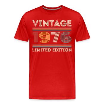 1976 Anniversaire 1976 Retro 1976 Cadeau 1976 - T-shirt bio Premium Homme - rouge - Devant - Damien (186cm)