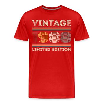 1988 Geburtstag 1988 Retro 1988 Geschenk 1988 - Männer Premium Bio T-Shirt - Rot - Vorne - Damien (186cm)