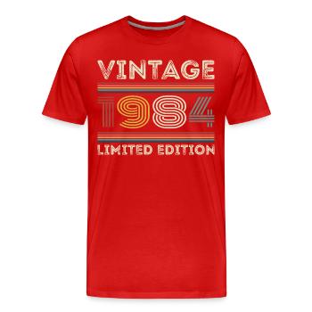 1984 Anniversaire 1984 Retro 1984 Cadeau 1984 - T-shirt bio Premium Homme - rouge - Devant - Damien (186cm)