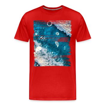 OCEAN - T-shirt bio Premium Homme - rouge - Devant - Damien (186cm)