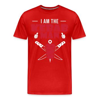 i am the kebab man humour kebab - Men's Premium Organic T-Shirt - red - Front - Damien (186cm)