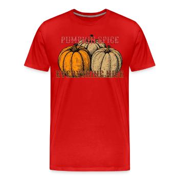 Pumpkin Spice Everything Nice - Men's Premium Organic T-Shirt - red - Front - Damien (186cm)