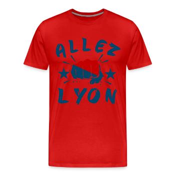 Allez Lyon - T-shirt bio Premium Homme - rouge - Devant - Damien (186cm)