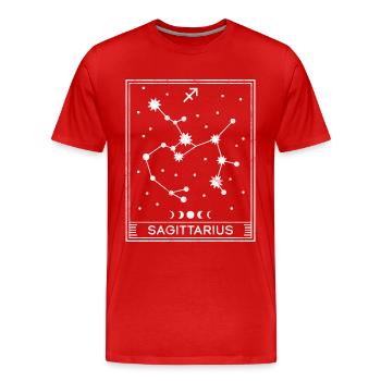 Signe astrologique du Sagittaire - T-shirt bio Premium Homme - rouge - Devant - Damien (186cm)