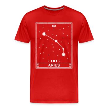 Signe astrologique du Bélier - T-shirt bio Premium Homme - rouge - Devant - Damien (186cm)