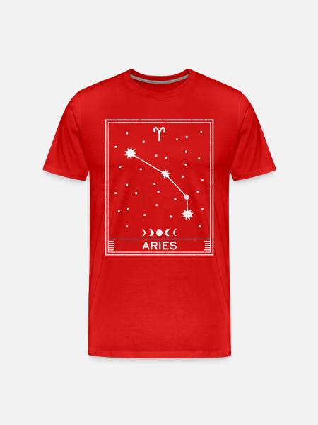 Widder Sternzeichen - Männer Premium Bio T-Shirt - Rot