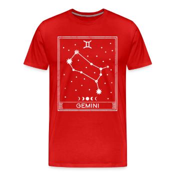 Sternzeichen Zwillinge - Männer Premium Bio T-Shirt - Rot - Vorne - Damien (186cm)