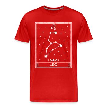 Signe astrologique du Lion - T-shirt bio Premium Homme - rouge - Devant - Damien (186cm)