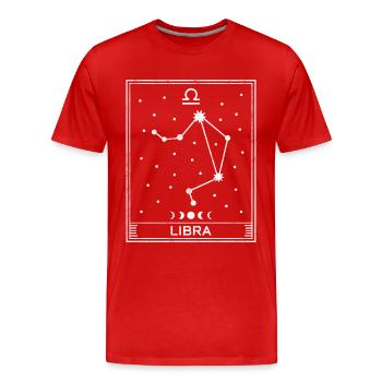 Waage-Sternzeichen - Männer Premium Bio T-Shirt - Rot - Vorne - Damien (186cm)