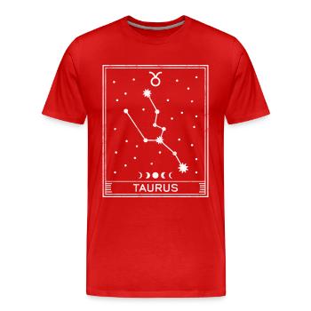 Sternzeichen Stier - Männer Premium Bio T-Shirt - Rot - Vorne - Damien (186cm)