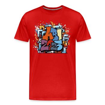 Abi Abschluss 2025 Graffiti Abschlussparty - Männer Premium Bio T-Shirt - Rot - Vorne - Damien (186cm)