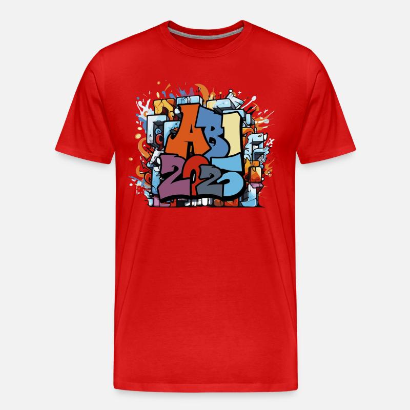 Abi Abschluss 2025 Graffiti Abschlussparty - Männer Premium Bio T-Shirt - Rot