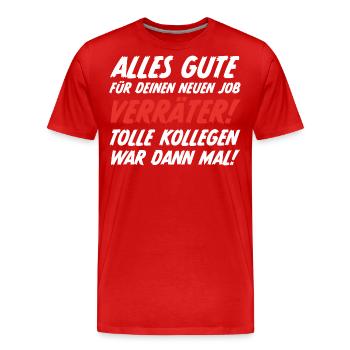 Abschiedsgeschenk Jobwechsel Beruf - Männer Premium Bio T-Shirt - Rot - Vorne - Damien (186cm)