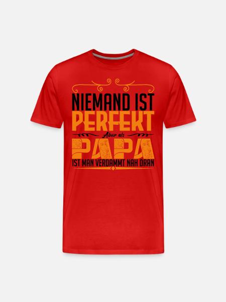 perfekt dad - Männer Premium Bio T-Shirt - Rot