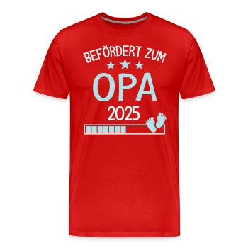 Befördert zu Opa 2025 Geschenk für neuer Großvater - Männer Premium Bio T-Shirt - Rot - Vorne - Damien (186cm)