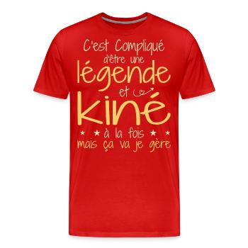 A legend and physiotherapist - Men's Premium Organic T-Shirt - red - Front - Damien (186cm)
