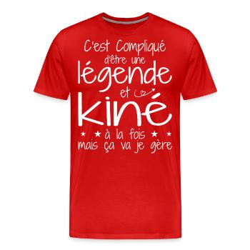 A legend and physiotherapist - Men's Premium Organic T-Shirt - red - Front - Damien (186cm)