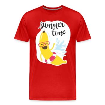 Sommerzeit - Männer Premium Bio T-Shirt - Rot - Vorne - Damien (186cm)