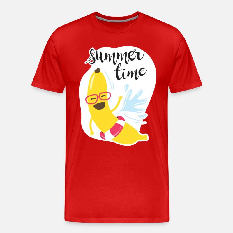 Sommerzeit - Männer Premium Bio T-Shirt - Rot