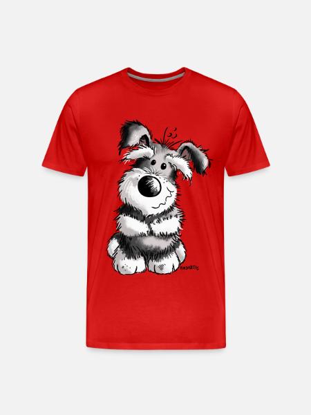 Süßer Schnauzer - Männer Premium Bio T-Shirt - Rot
