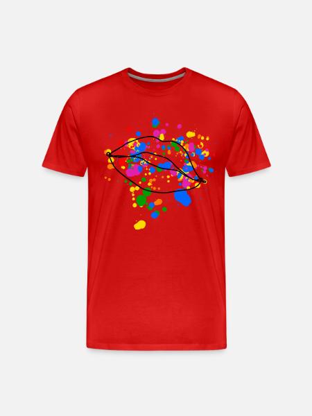 Queer Kysse læber Design - Herre Premium T-shirt økologisk - rød