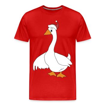 funny animals for Christmas - Men's Premium Organic T-Shirt - red - Front - Damien (186cm)
