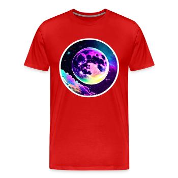 Pleine lune - T-shirt bio Premium Homme - rouge - Devant - Damien (186cm)